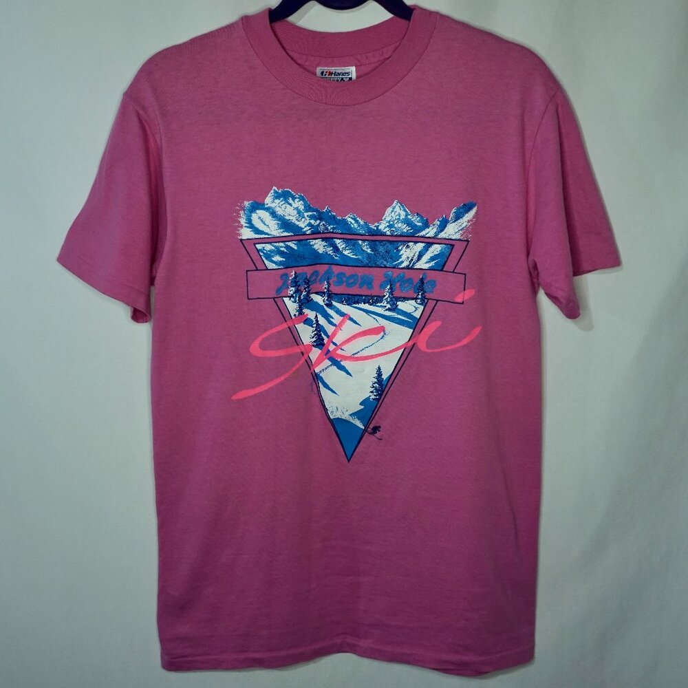 Vintage 90's Ski Jackson Hole Graphic T-Shirt - Size M